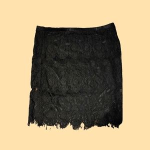 Rachael & Cloe Black Lace Lined Mini Skirt Size Large